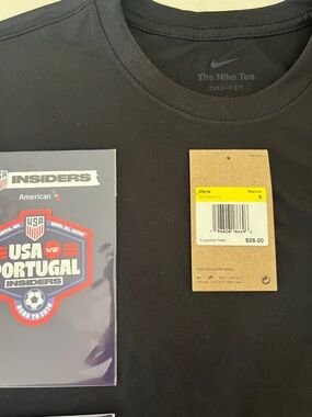 Nike Black USA Soccer Short Sleeve Tee with Crest Two patches